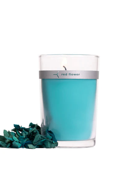 Red Flower Scented Candle 6 oz Glass