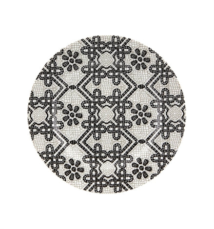 Mosaic Motif Calcada Portuguesa Porcelain Dessert Plate Set of 4