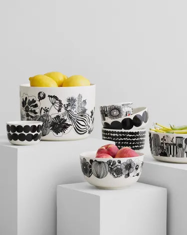 Marimekko 5" Räsymatto Black and White Dot Bowl