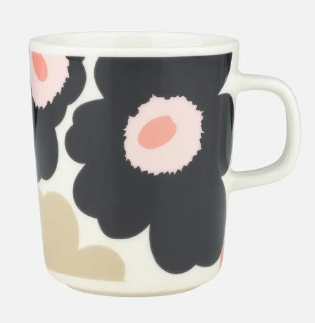 Marimekko Unikko Mug Black and Pink 2.5 dl 8 oz
