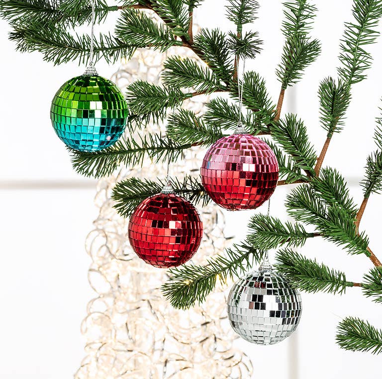 Silver Disco Ball Ornament
