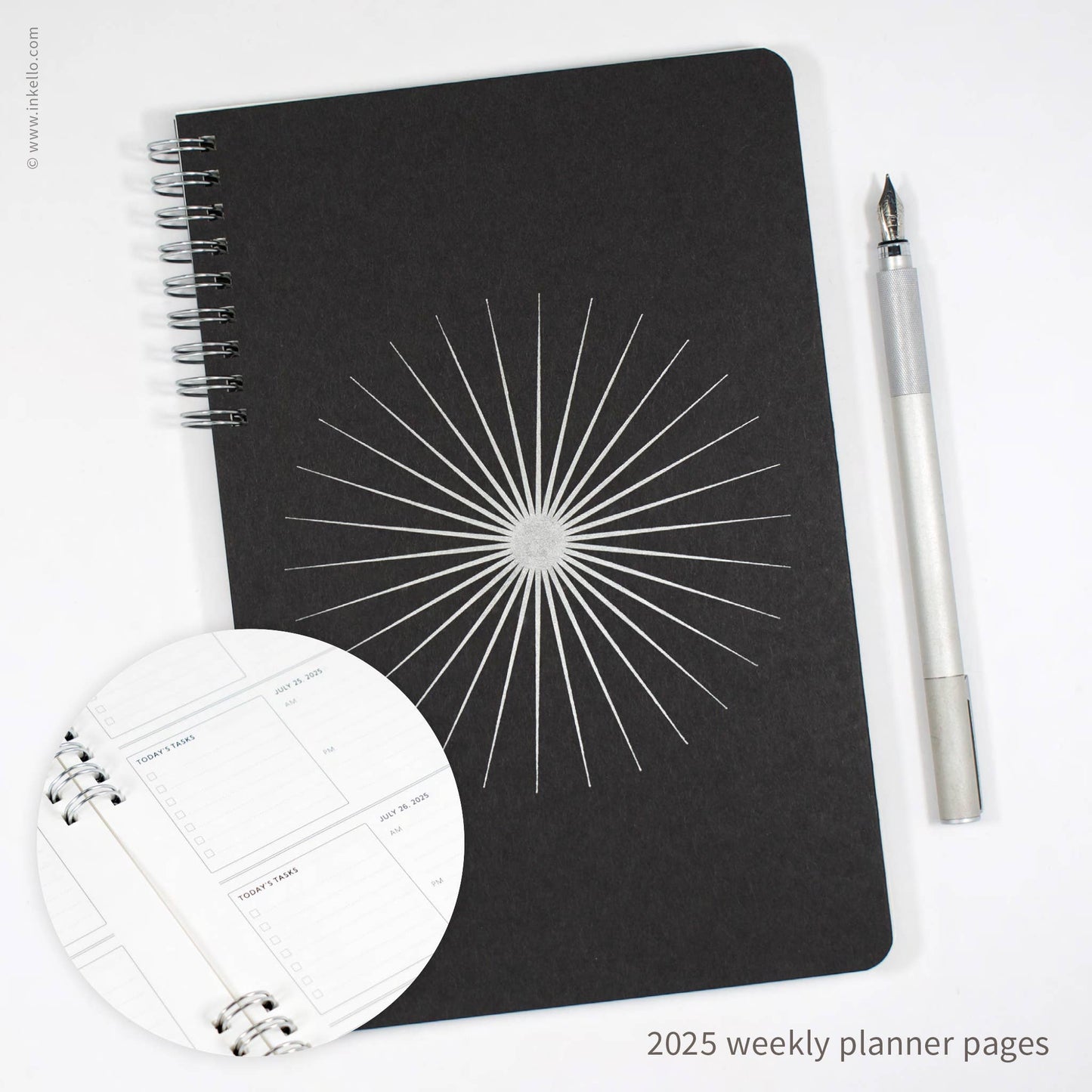 Big Burst Weekly Planner with Black Cover + Silver Ink #610