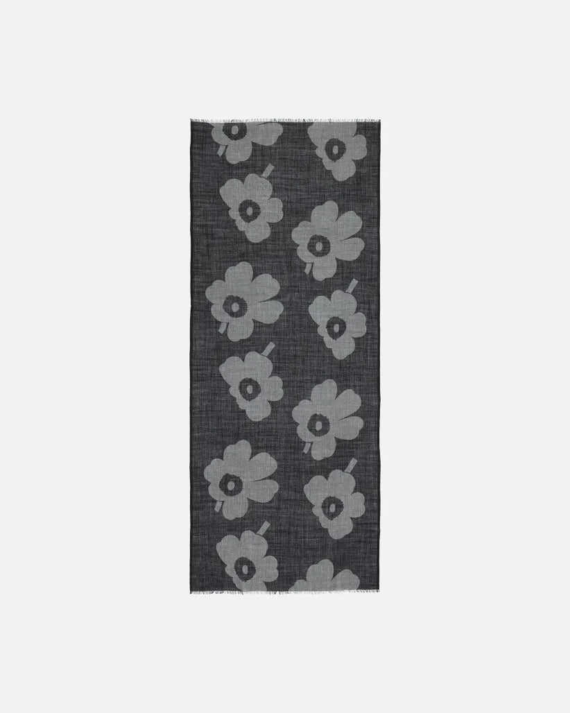 Marimekko Fiore Unikko Scarf Black & Grey
