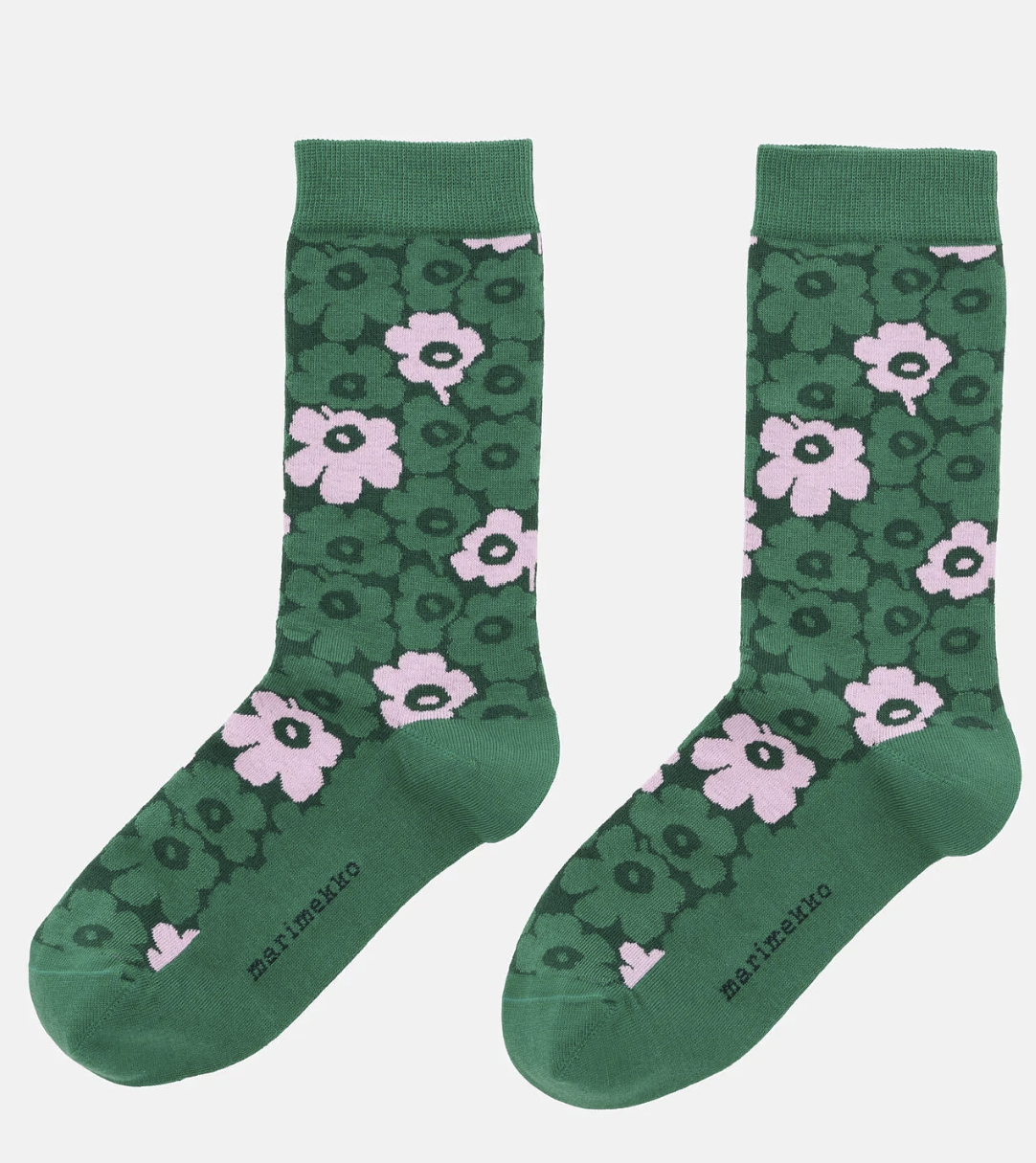 Marimekko Linjaus Pikkuinen Unikko Socks Green & Pink