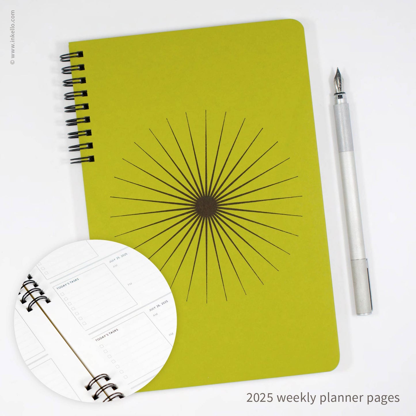 Big Burst Weekly Planner with Chartreuse Cover + Black Ink