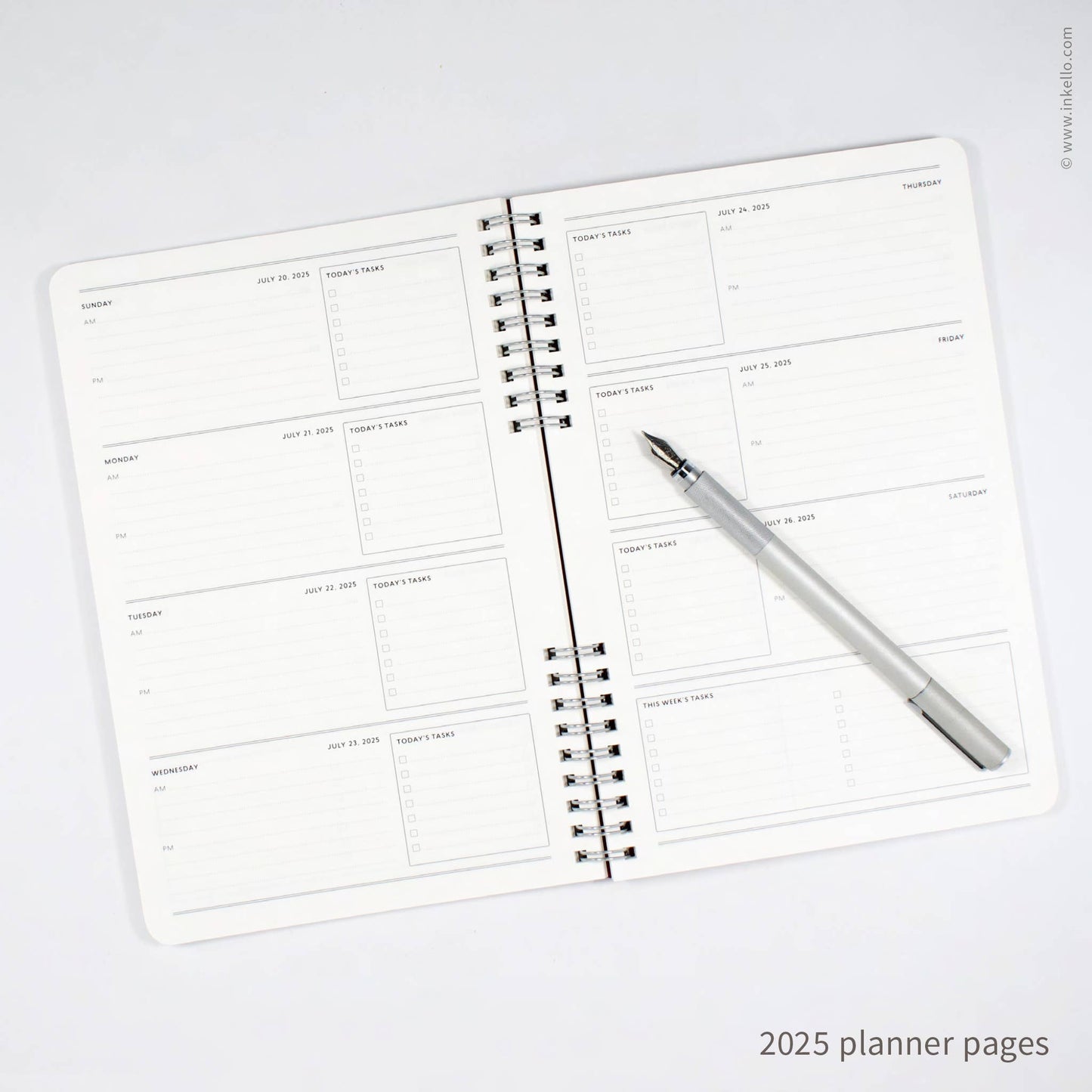 Big Burst Weekly Planner with Mulberry Cover and Silver Ink