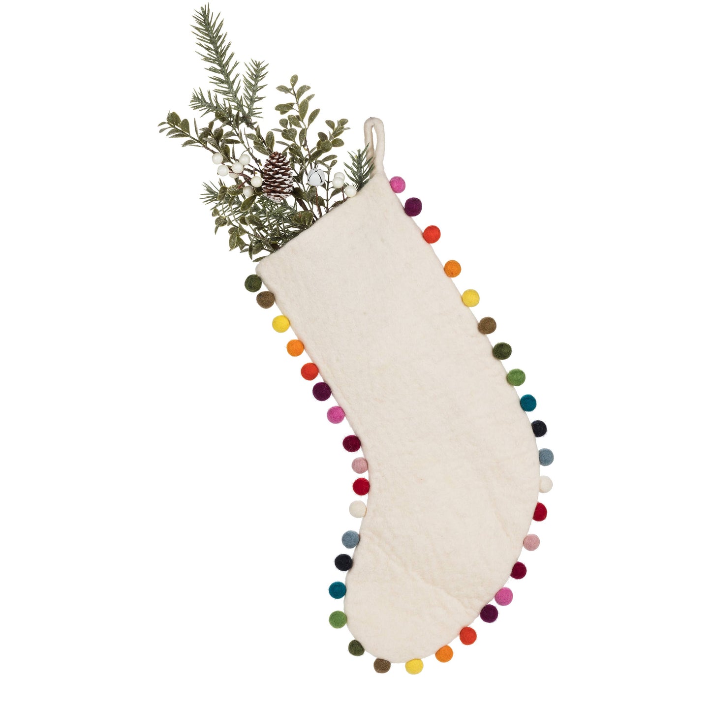 Ball Edge Stocking-White-22"L