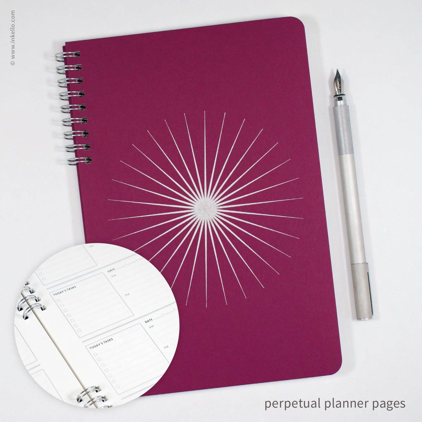 Big Burst Weekly Planner with Mulberry Cover and Silver Ink