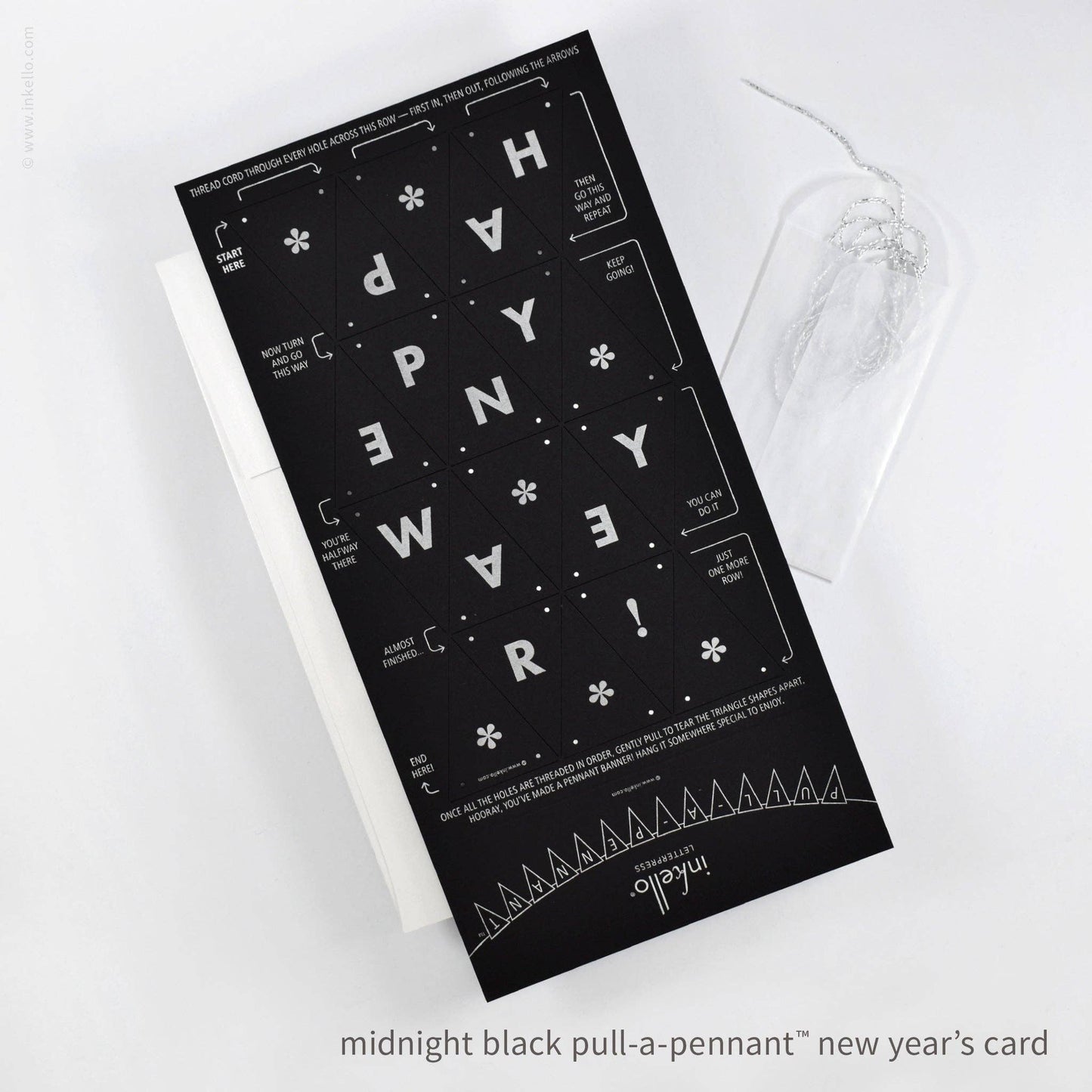 Happy New Year Pull-A-Pennant™ Greeting Card (#521)