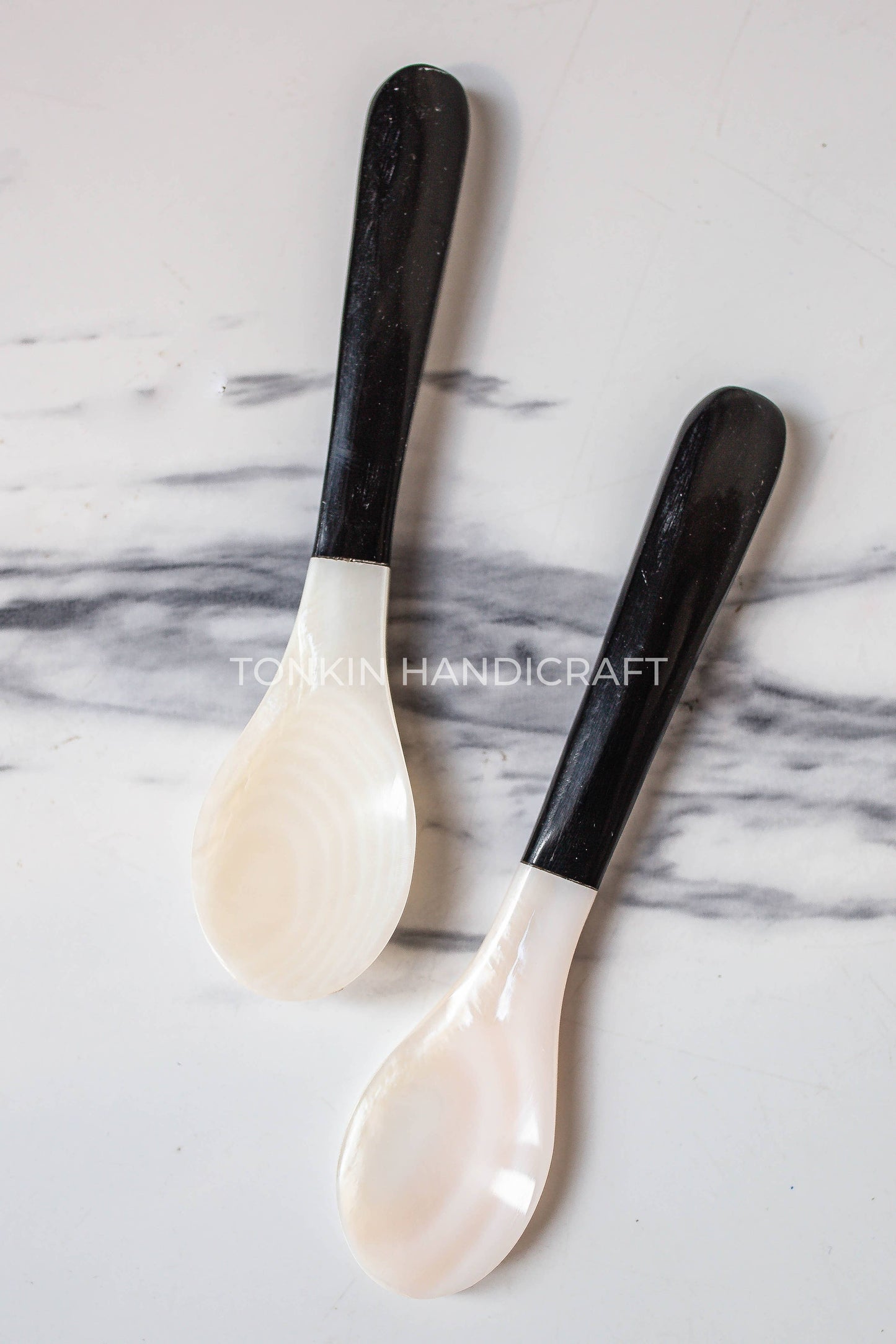 Blak Hong Mother of Pearl Spoon with Black Lacquered Handle
