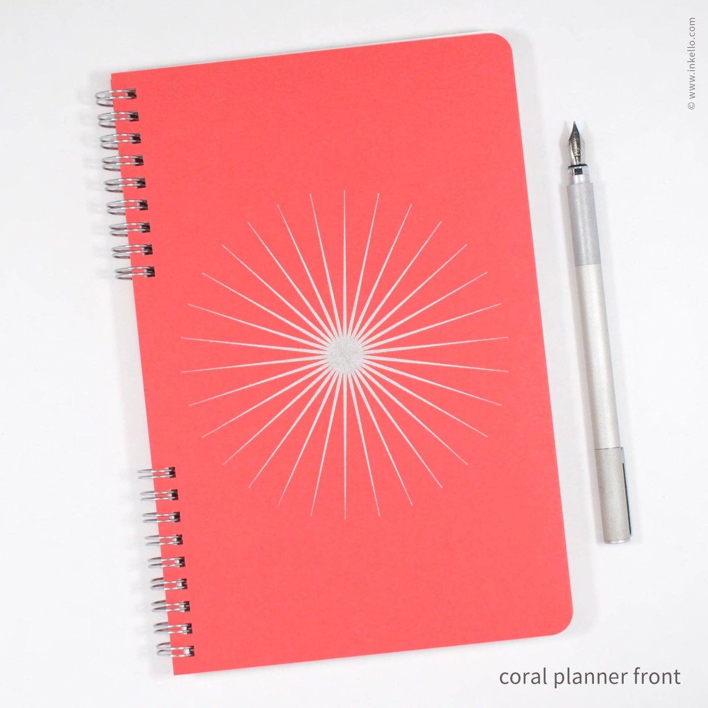 Big Burst Weekly Planner with Coral Cover and Silver Ink (#6