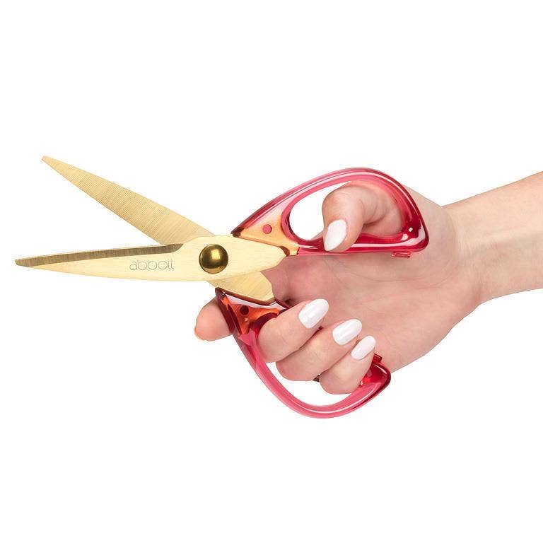 Lucite Handled Scissors Red 8"L