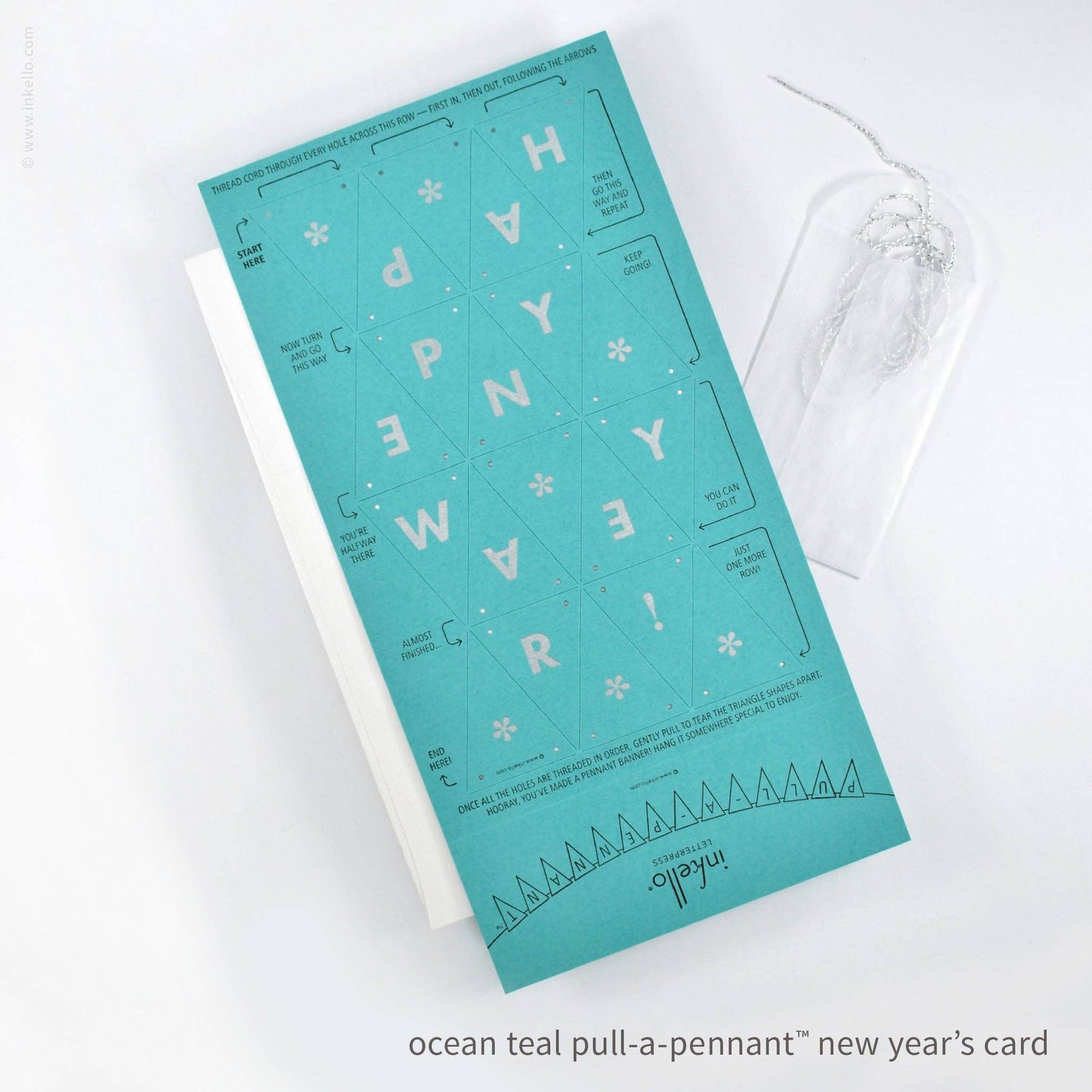 Happy New Year Pull-A-Pennant™ Greeting Card (#521)