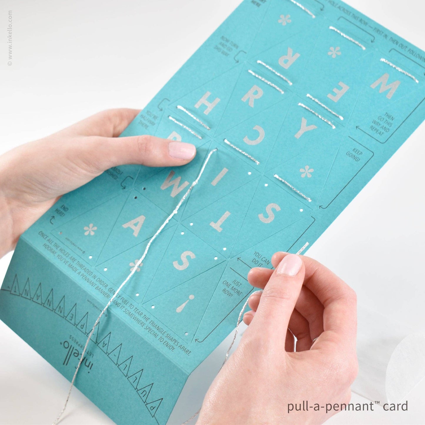 Merry Christmas Pull-A-Pennant™ Greeting Card (#520)