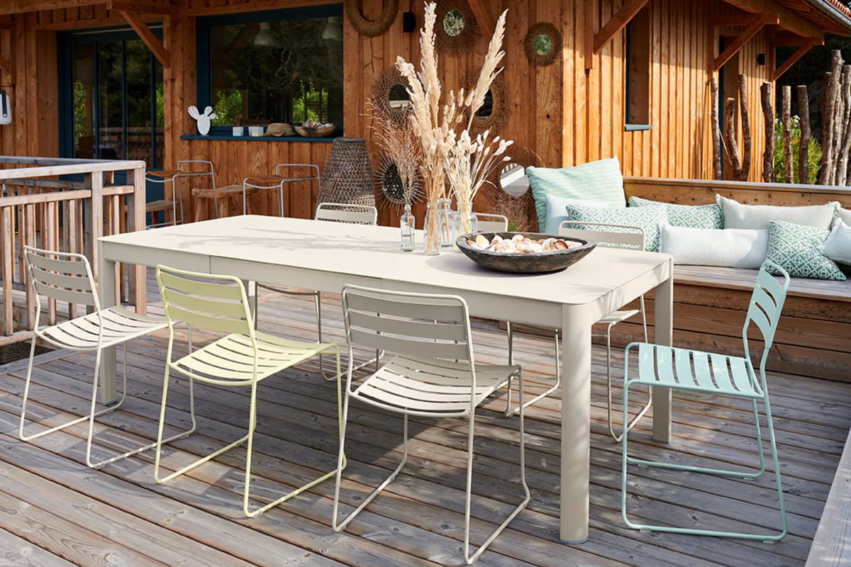 Fermob Ribambelle Extension Table with 2 Leaves 59"-92" x 39"W