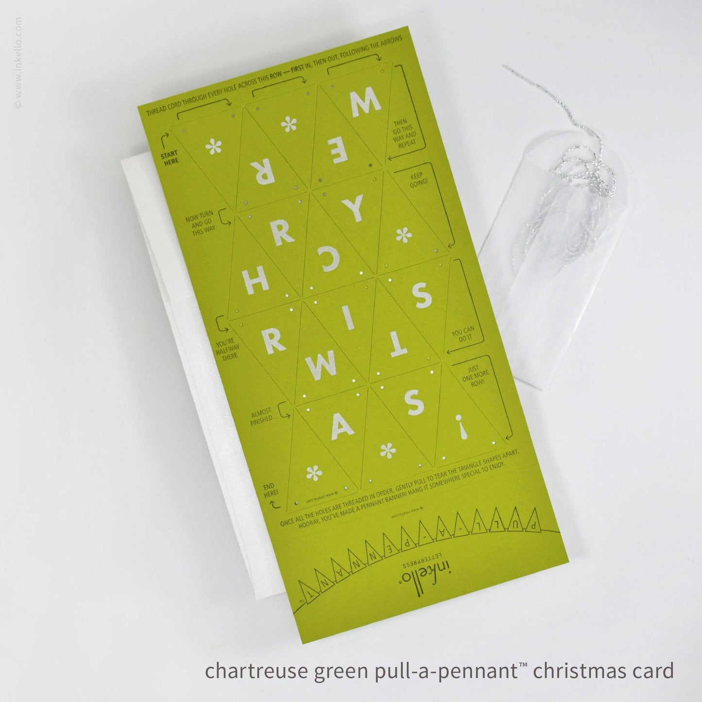 Merry Christmas Pull-A-Pennant™ Greeting Card (#520)