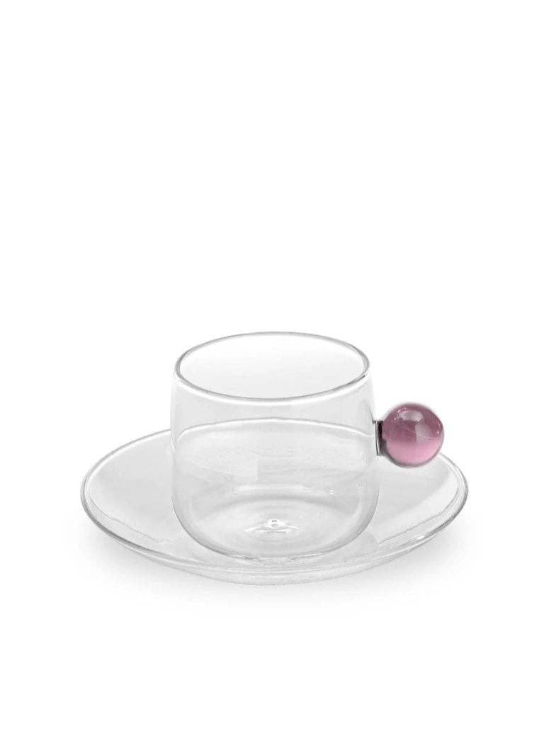 Bilia Glass Espresso Cup & Saucer Set