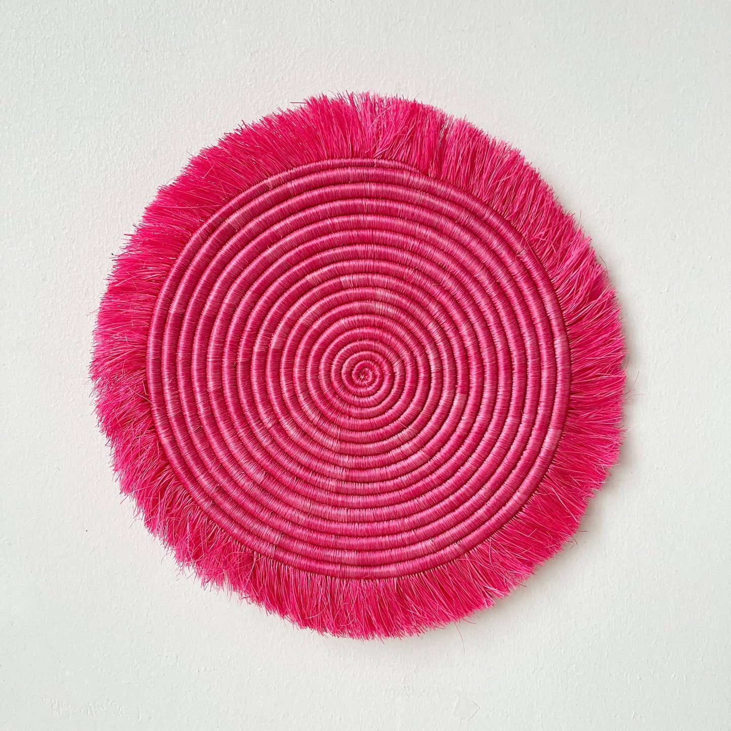 Electric Pink Fringe Sisal Trivet