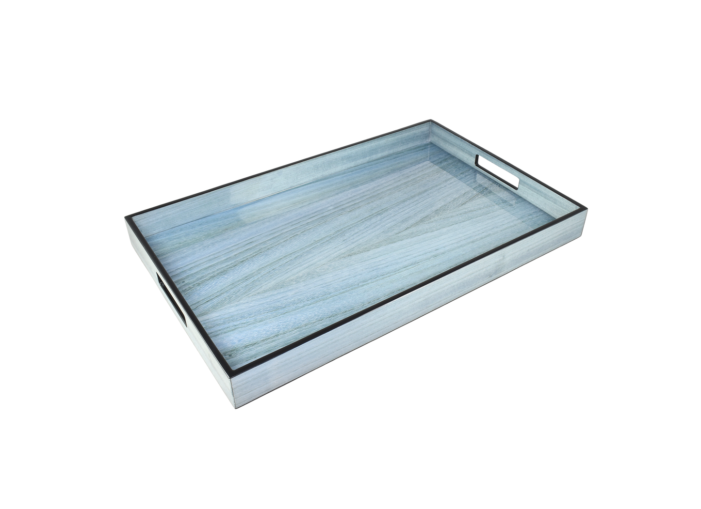 Blue Lacquered Tulipwood Tray 14"x 22"