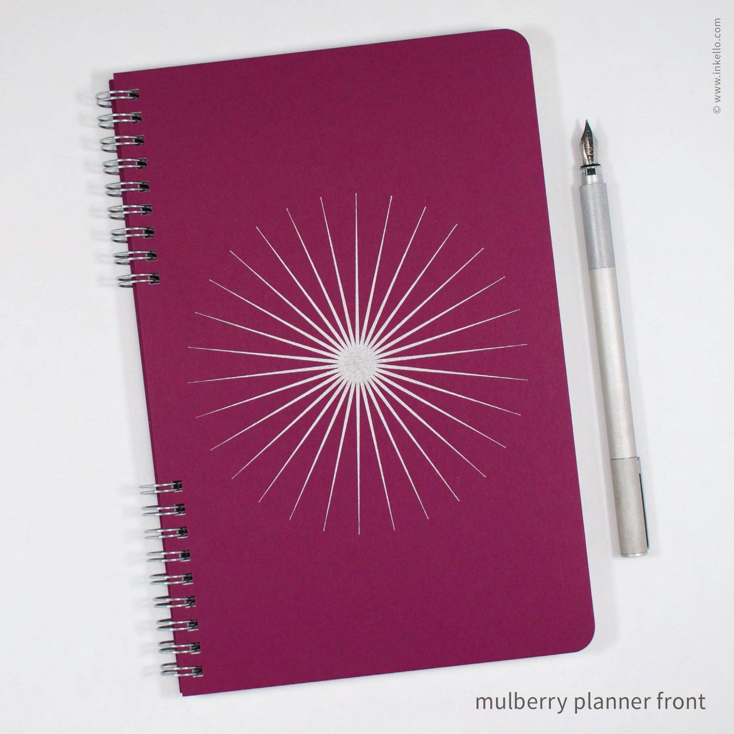 Big Burst Weekly Planner with Mulberry Cover and Silver Ink