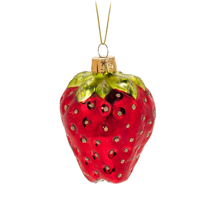 Strawberry Ornament 3"H