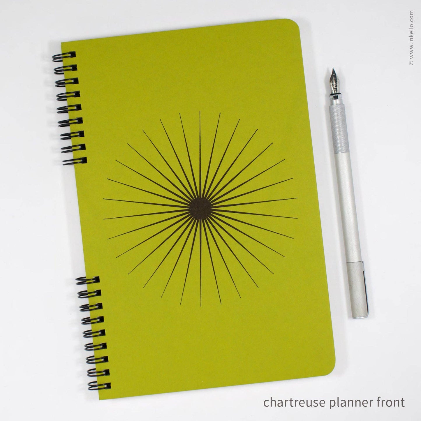 Big Burst Weekly Planner with Chartreuse Cover + Black Ink