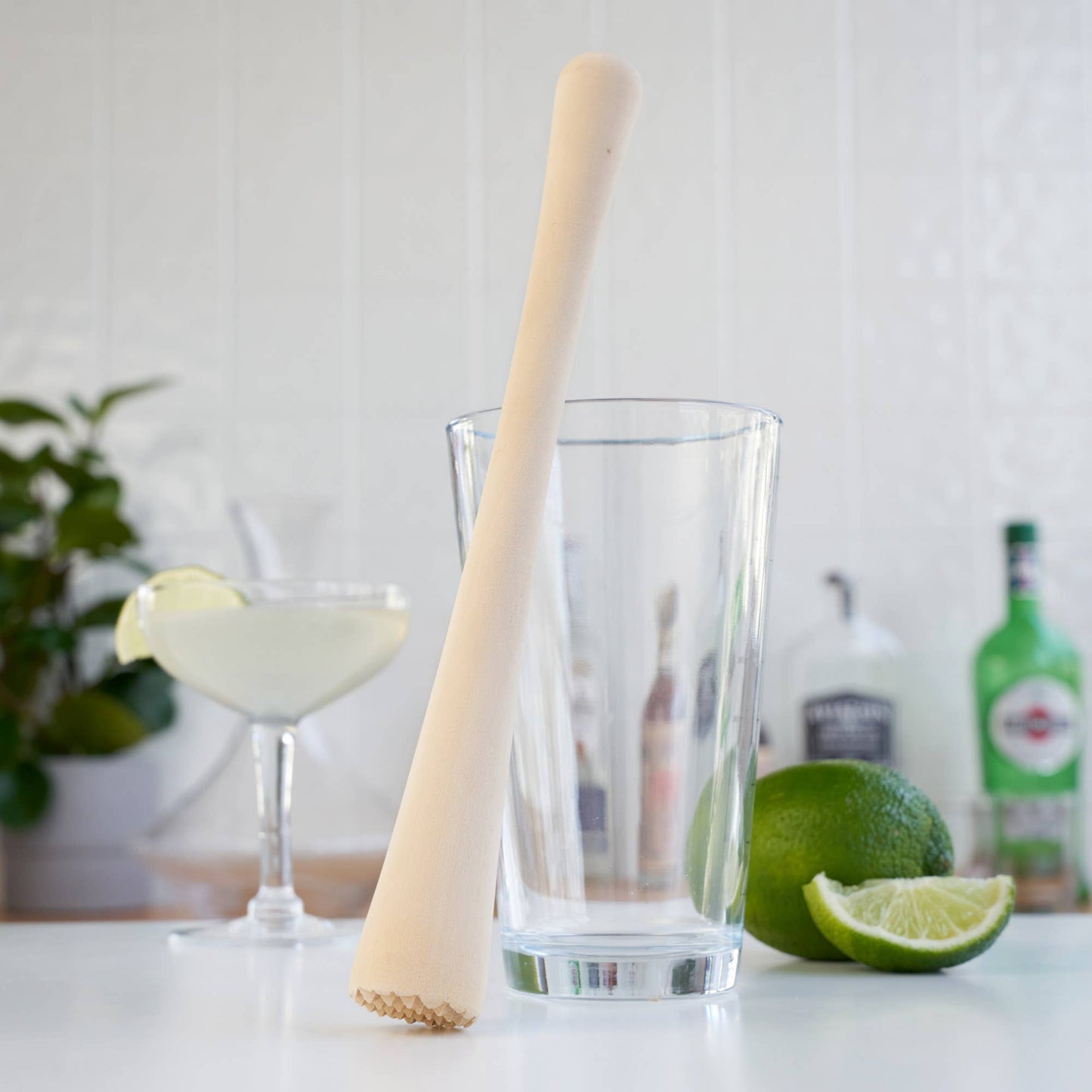 Smash Natural Wood Muddler w/ Serrated Base