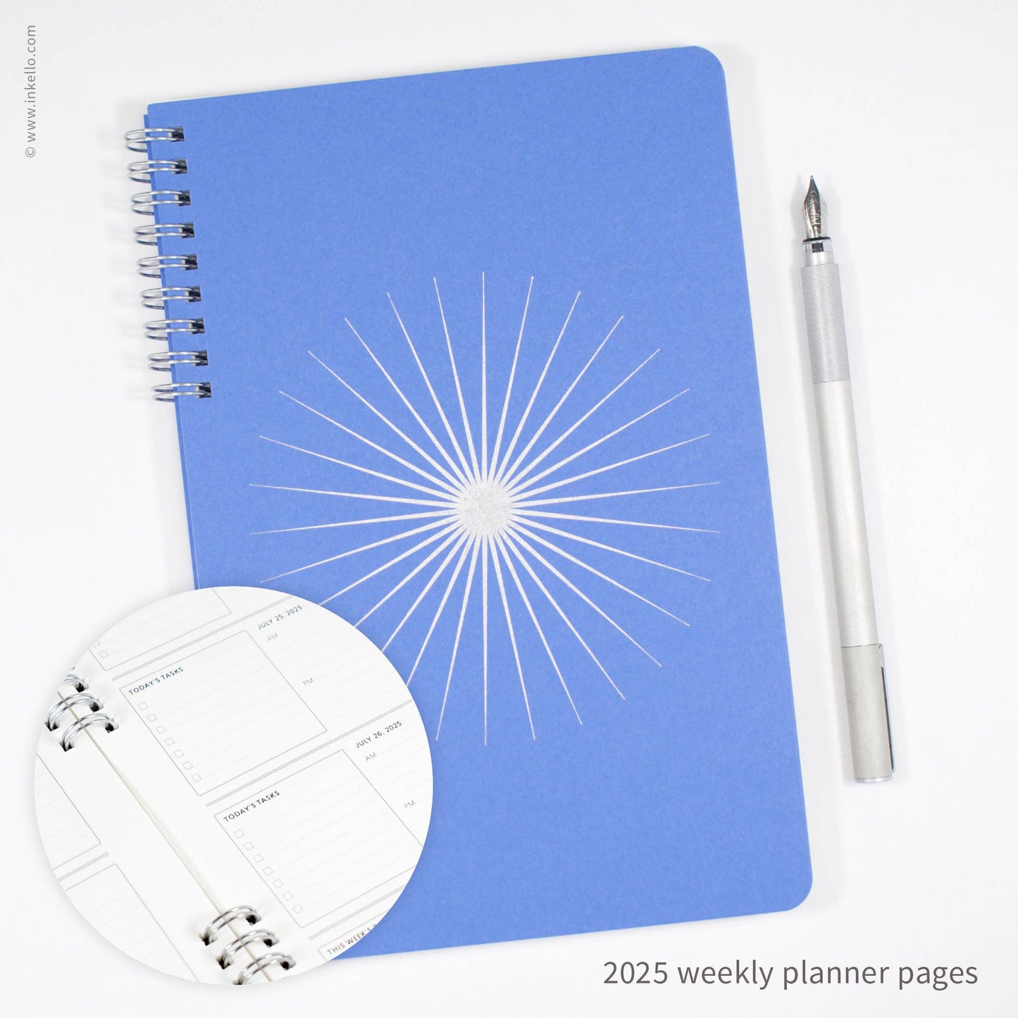 Big Burst Weekly Planner with Periwinkle Cover + Silver Ink
