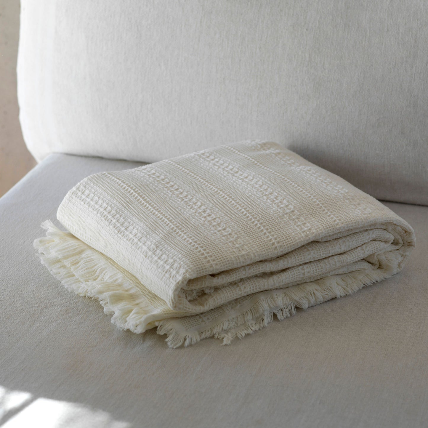 Loomist Cotton Waffle Blanket 95" x 105"