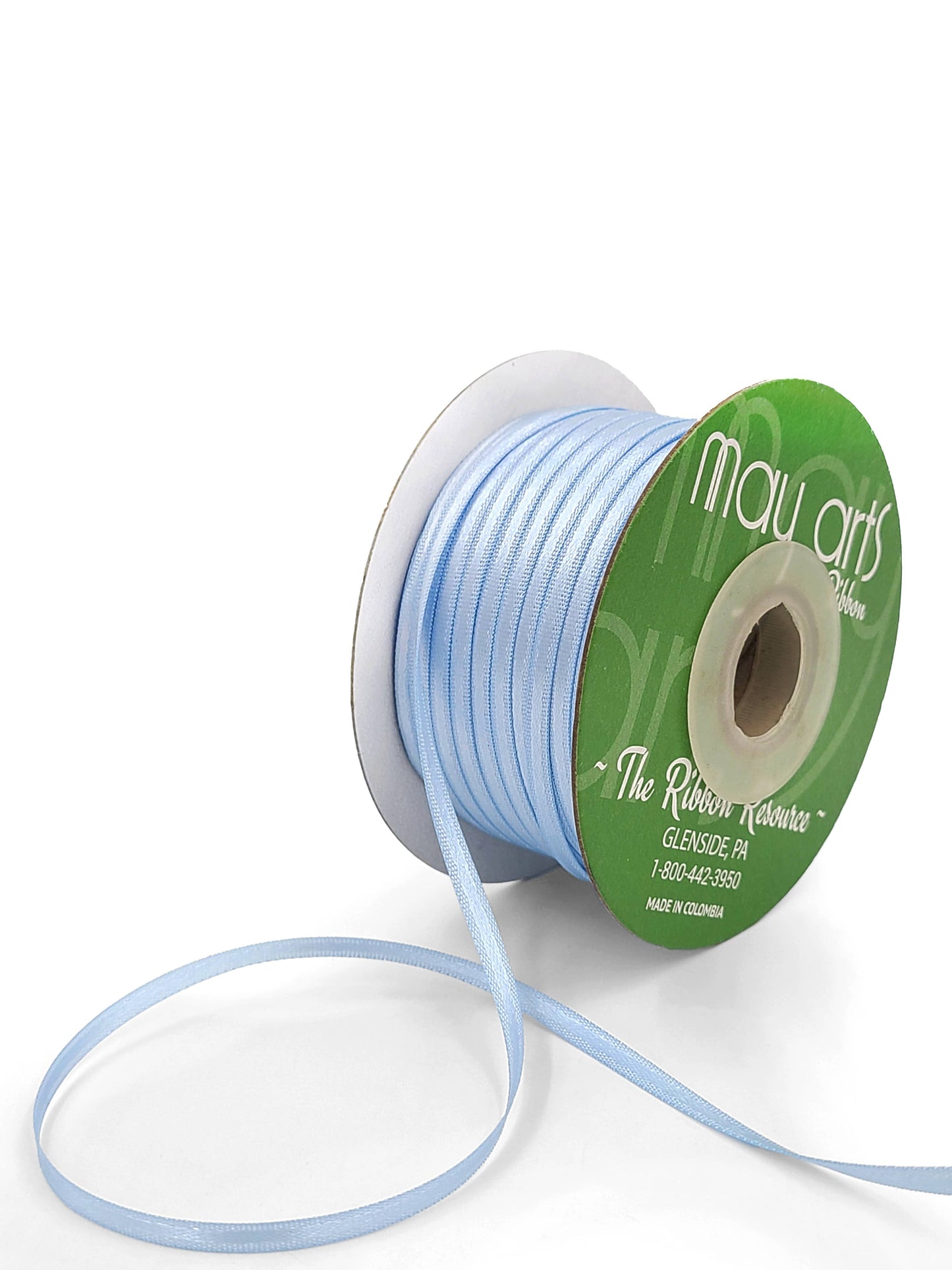 ~1/8"Luster Double Face Satin Ribbon, Light Blue