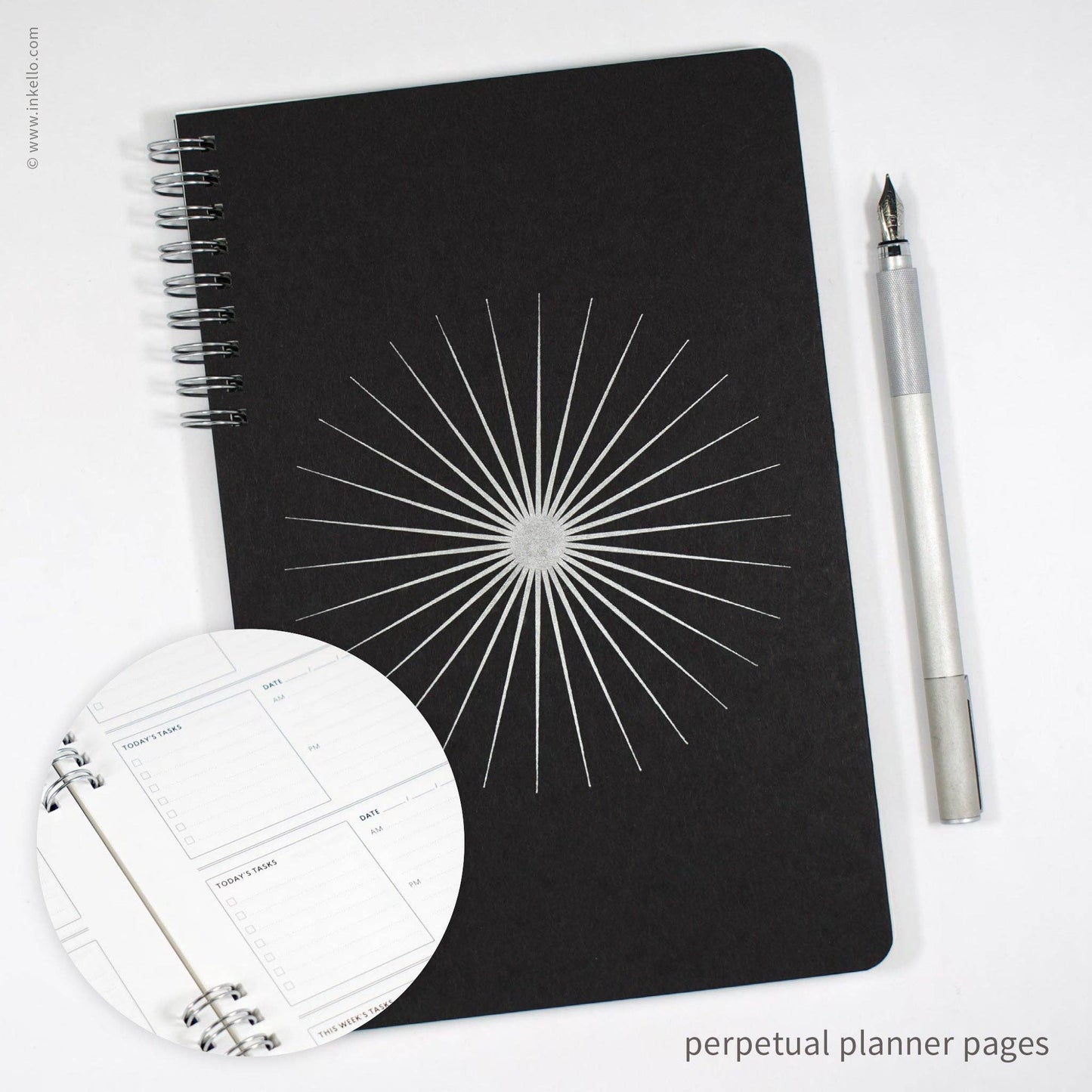 Big Burst Weekly Planner with Black Cover + Silver Ink #610