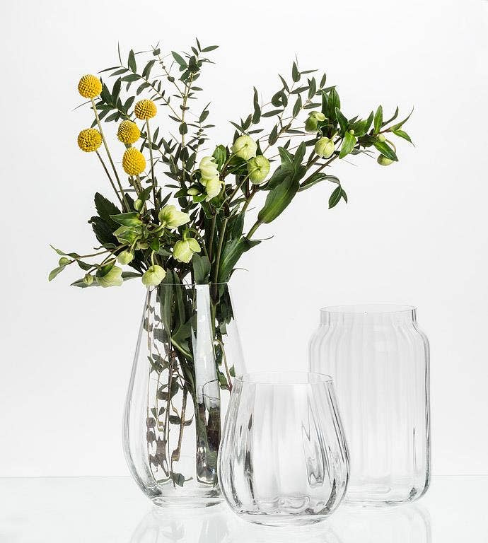 Large Wide Optic Vase-8.5"H x 5.5"W