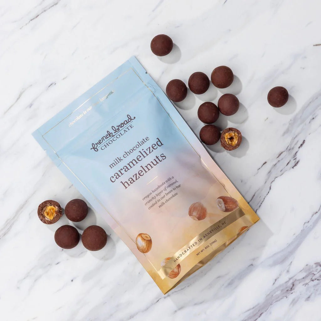 French Broad Milk Chocolate-Covered Caramelized Hazelnuts 6 oz