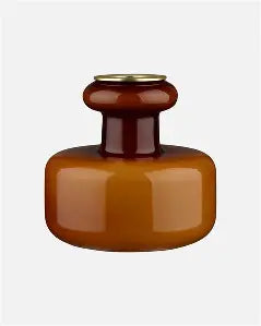 Marimekko Puteli Cased Glass Candle Holder in Burnt Orange