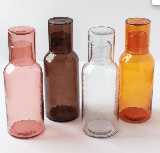 Hammered Glass Carafe Set