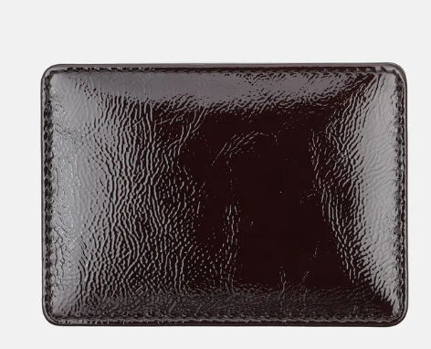 Marimekko Card Holder Brown Patent Leather 3" x 4"