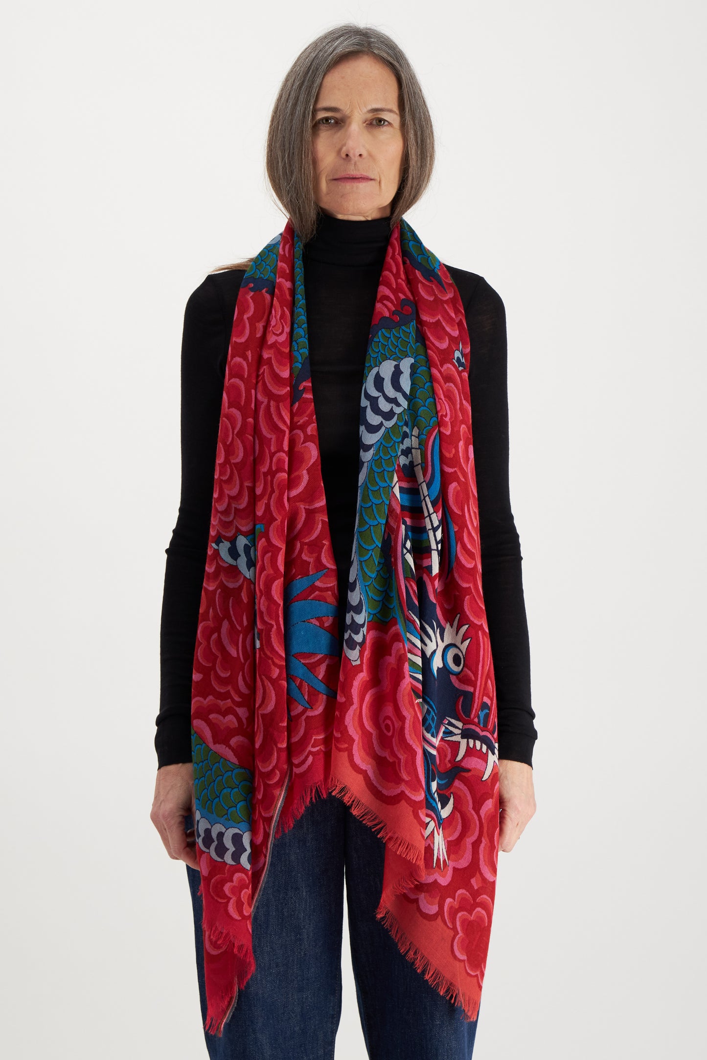 Inoui Editions Scarf Etole 70 Dragon FUCHSIA