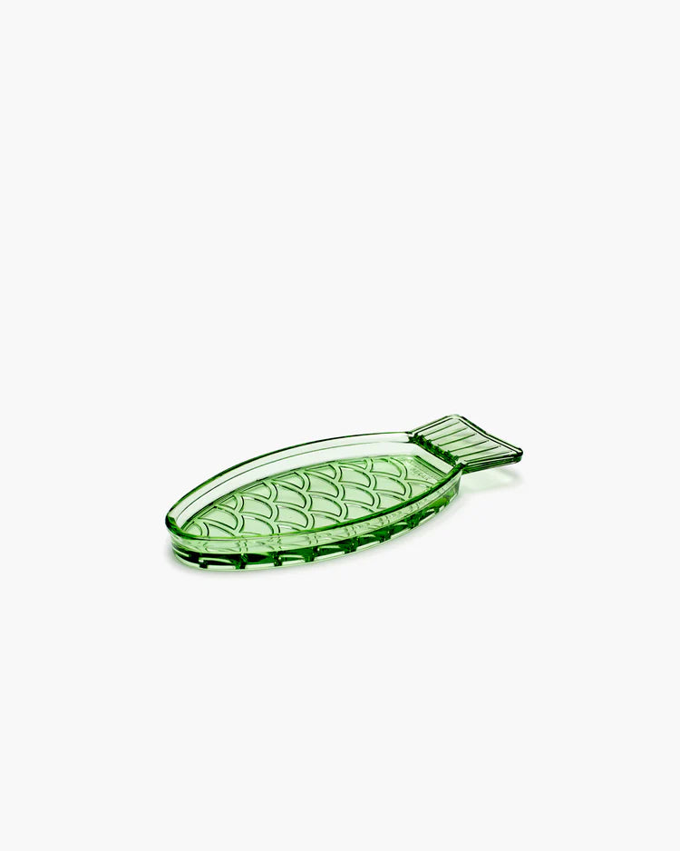 Transparent Green Glass Fish Dish by Paola Navone