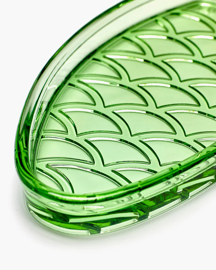 Transparent Green Glass Fish Dish by Paola Navone
