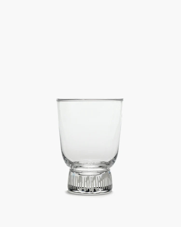 Small Glass with Sandblasted Stripes by Ottolenghi