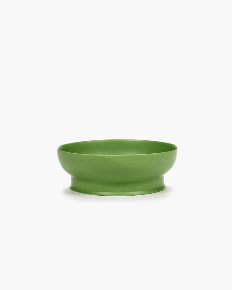 Green Matte Porcelain Pedastal Bowl Cereal Bowl