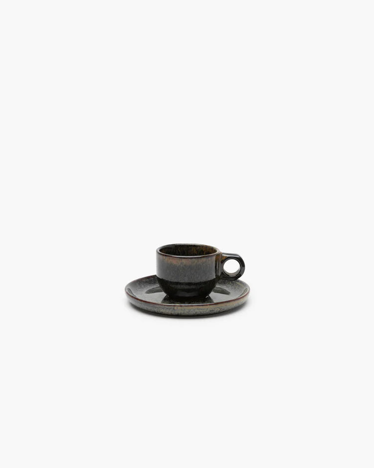 Espresso Cup with Saucer Indi Gray Glaze by Sergio Herman
