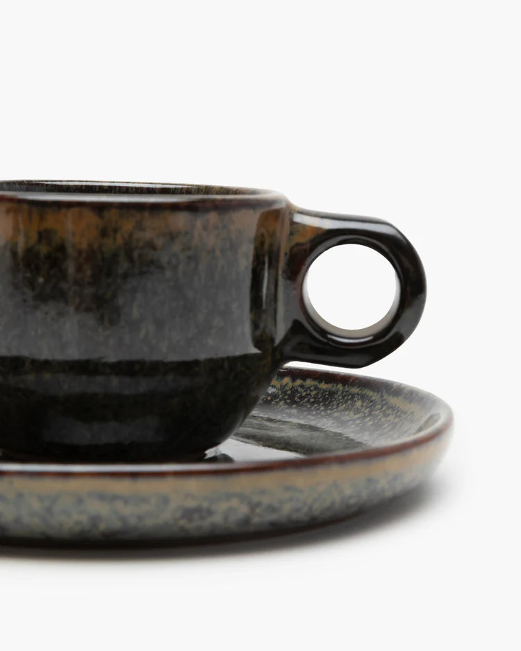 Espresso Cup with Saucer Indi Gray Glaze by Sergio Herman