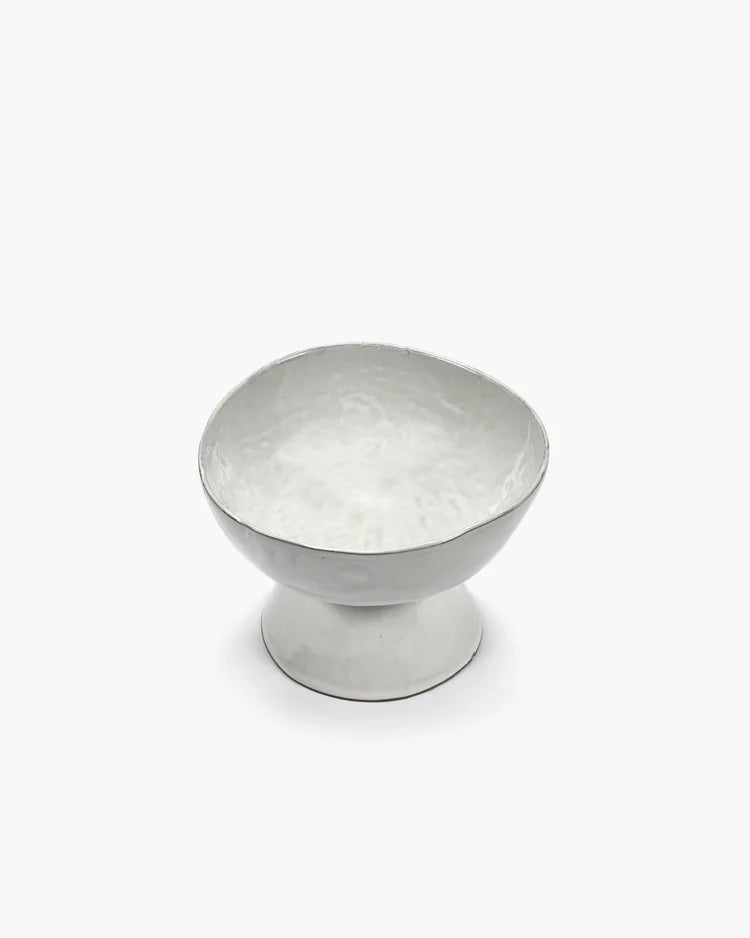 Large Off White Deep Footed Bowl by Marie Michielssen