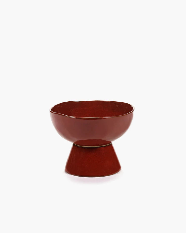 Large Deep Footed Bowl In Venetian Red by Marie Michielssen