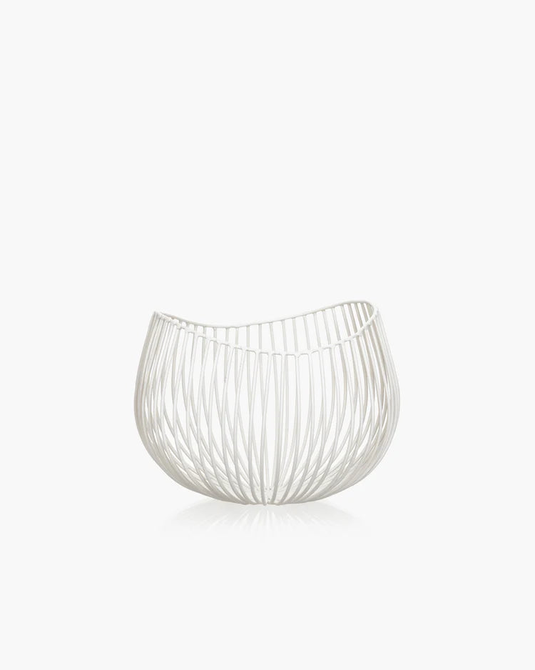 Iron basket white Gio Metal Sculptures by Antonino Sciortino