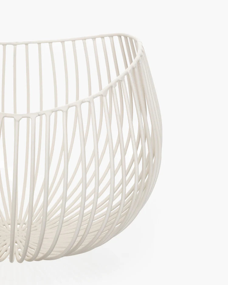 Iron basket white Gio Metal Sculptures by Antonino Sciortino
