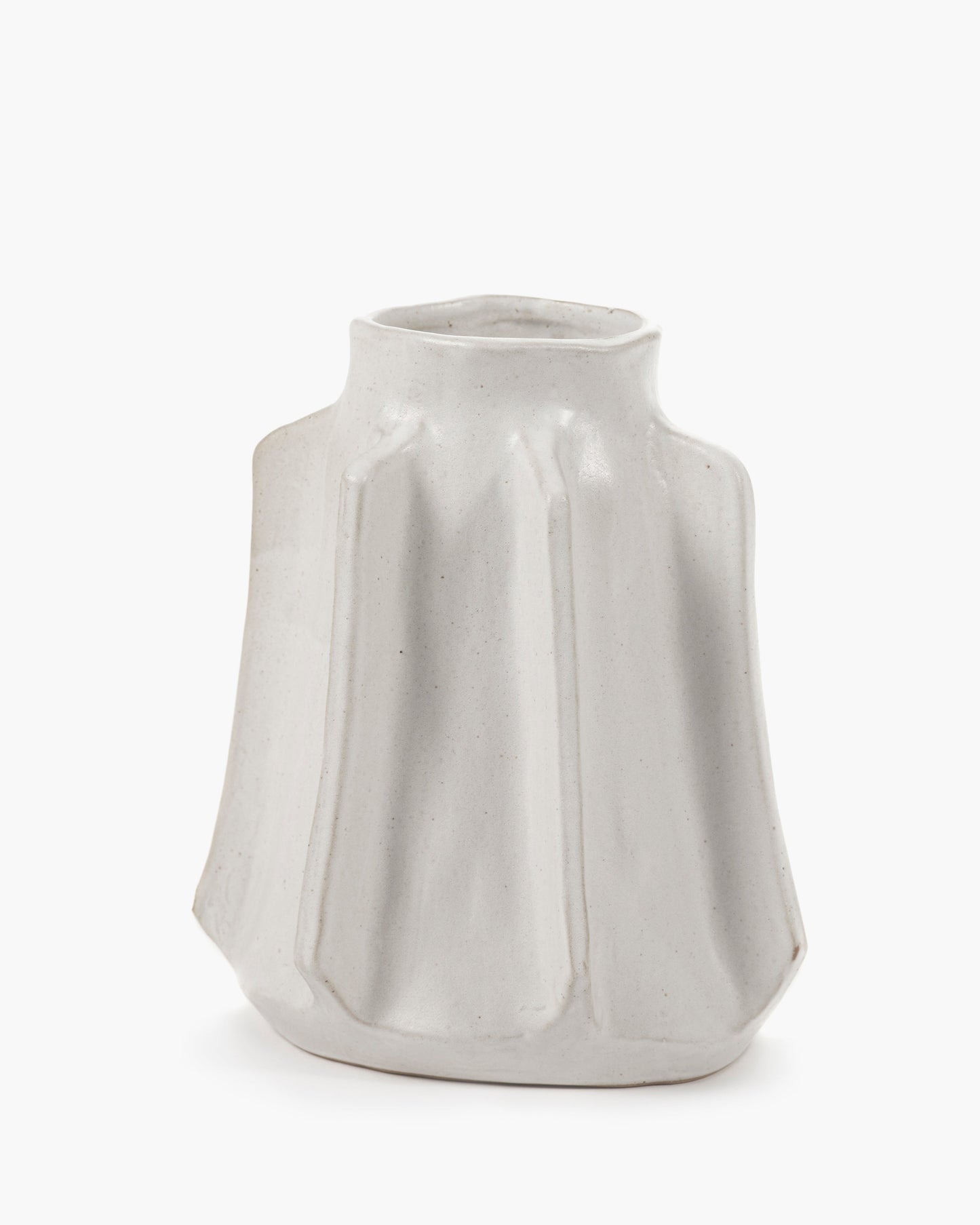 Small White Ceramic Glazed Vase Billy by Marie Michielssen