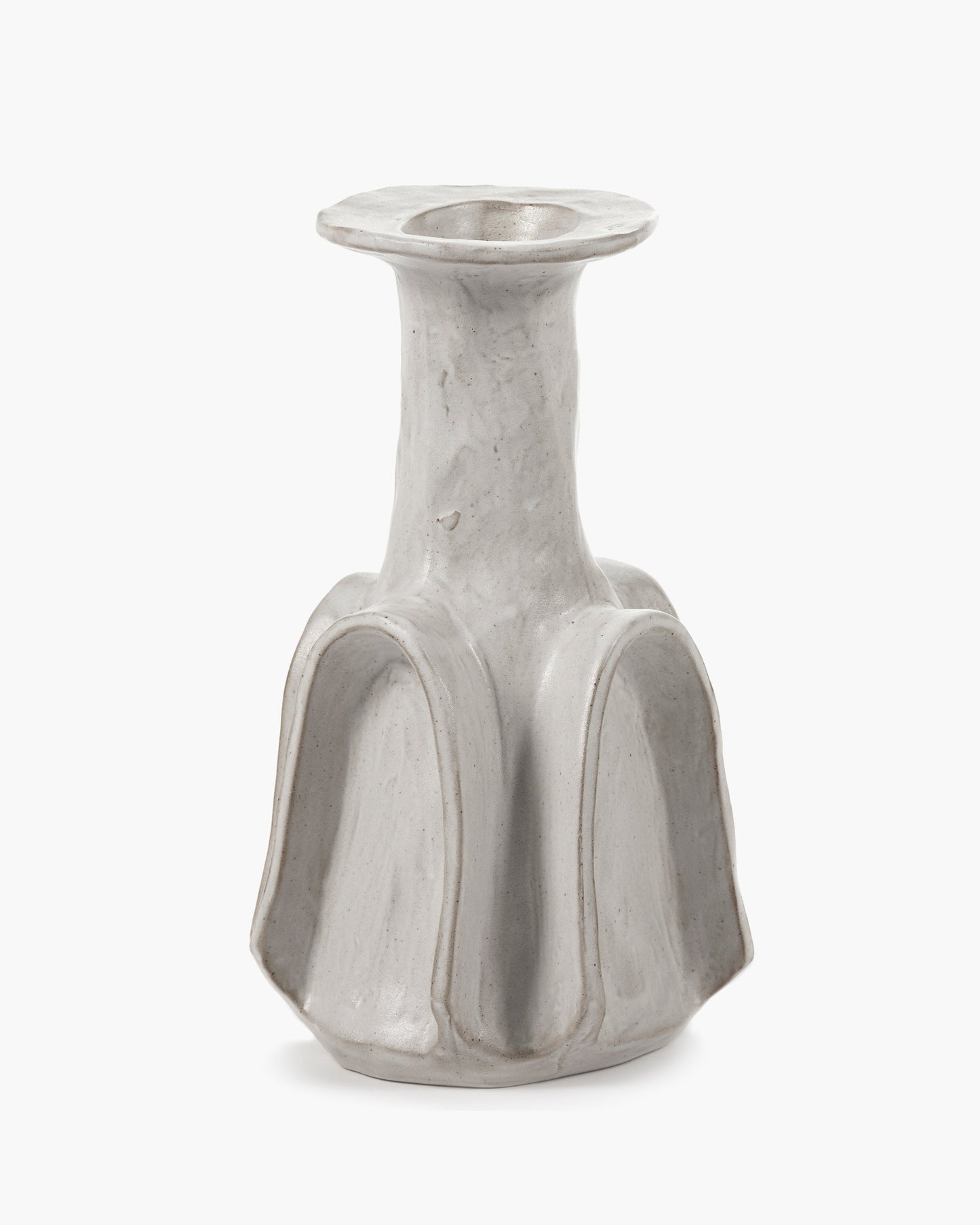 White Glazed Stoneware Vase 02 by Marie Michielssen