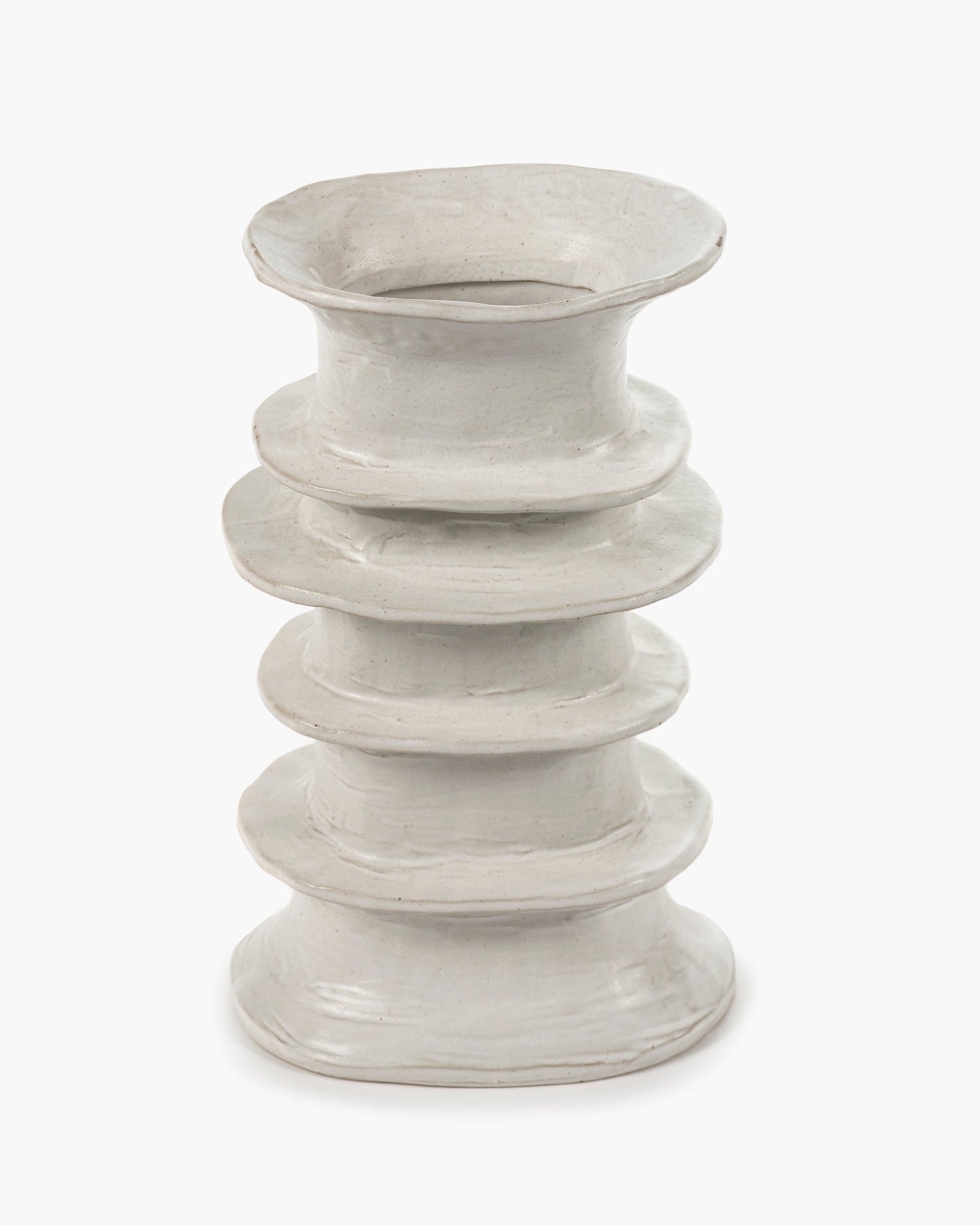 White Glazed Ceramic Billy 04 by Marie Michielssen